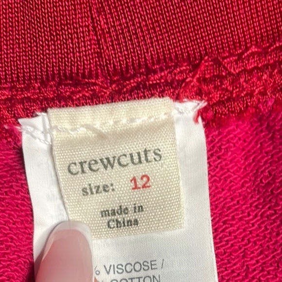 CREWCUTS Red Kids Track Pants with Blue Stripes Size 12 - Picture 4 of 9